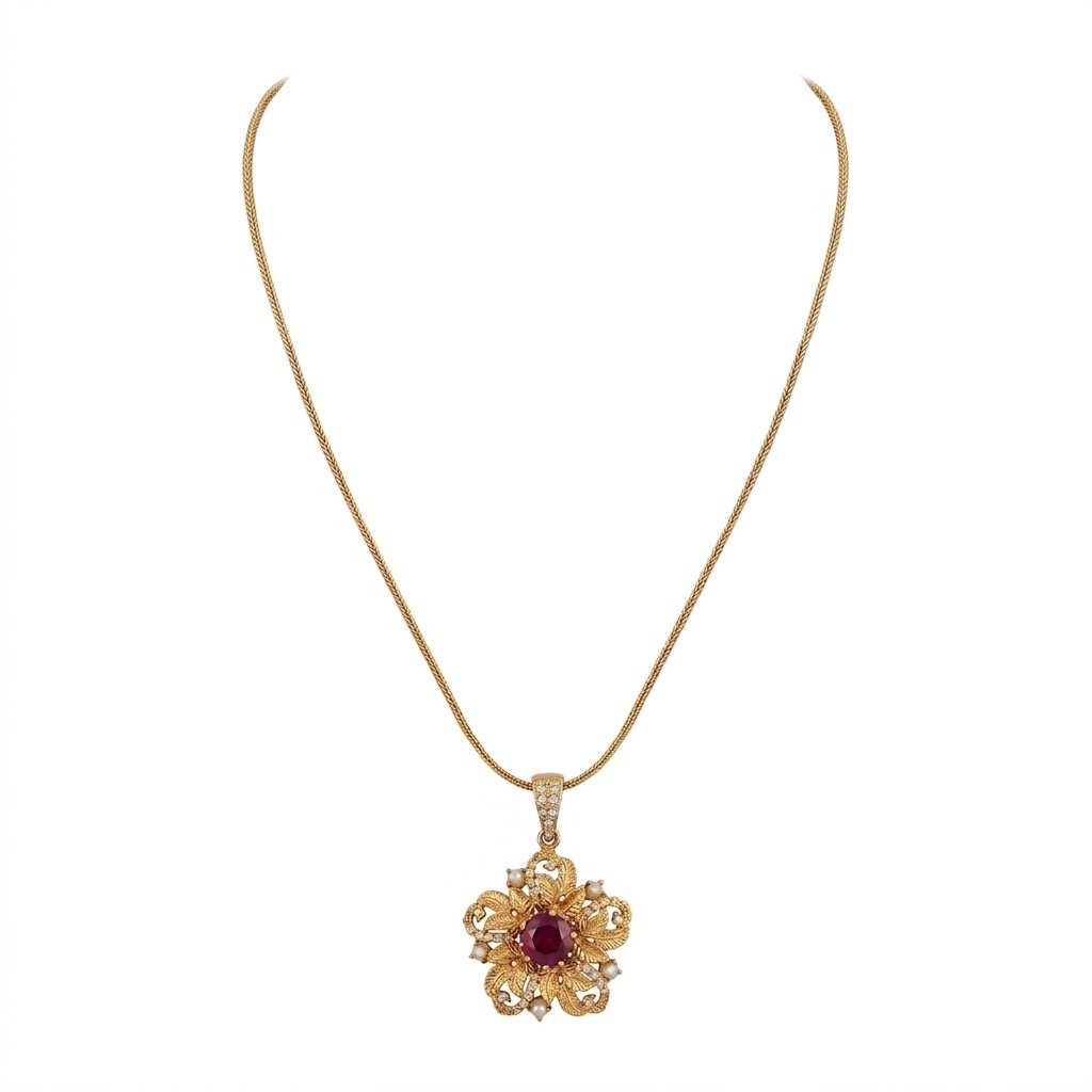 Copper Dahlia Pendant