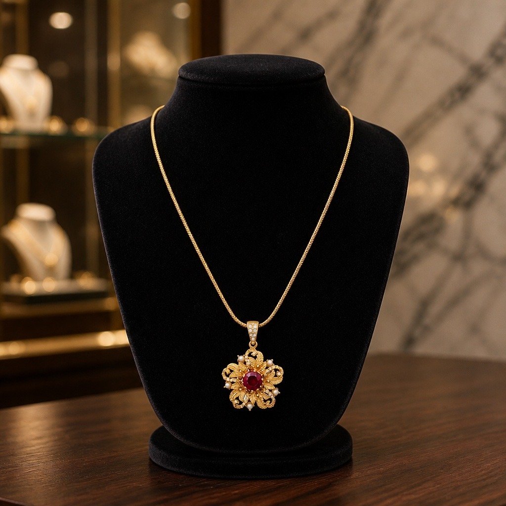 Copper Dahlia Pendant - Image 3