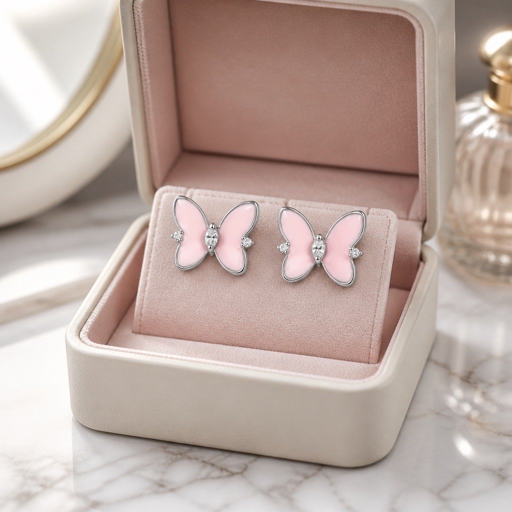 Pink Butterfly Pendant - Image 4