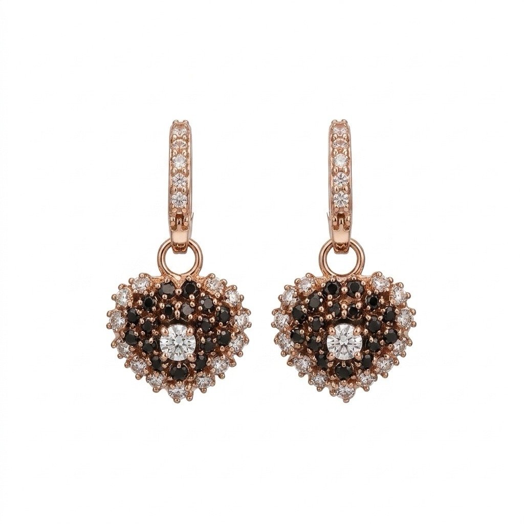 Rose Gold Heart Earrings