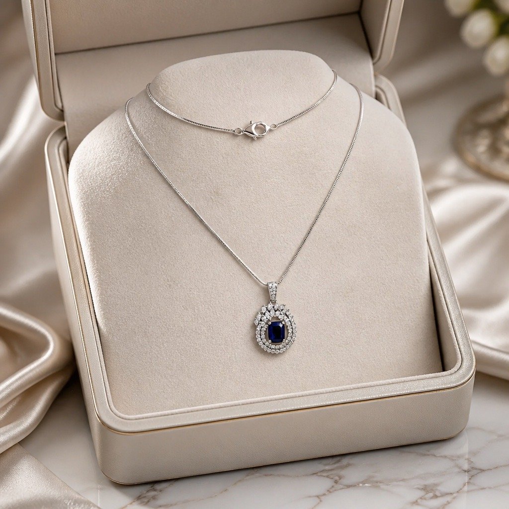 Rhodium Plated Marigold Pendant - Image 3