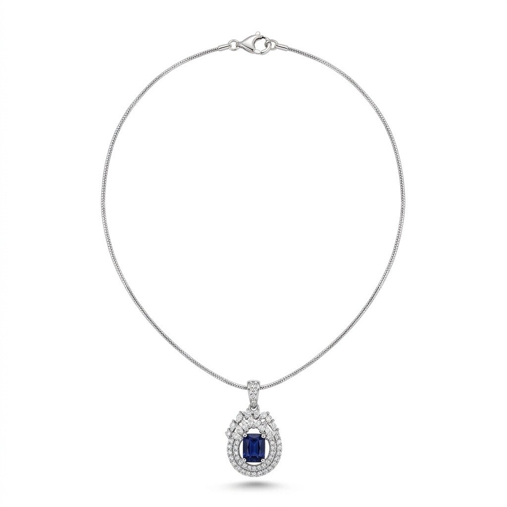 Rhodium Plated Marigold Pendant