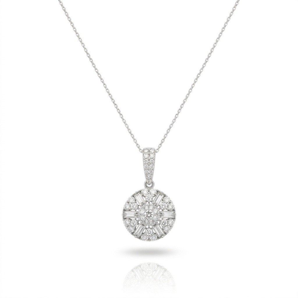 Rhodium Plated Moonbeam Pendant
