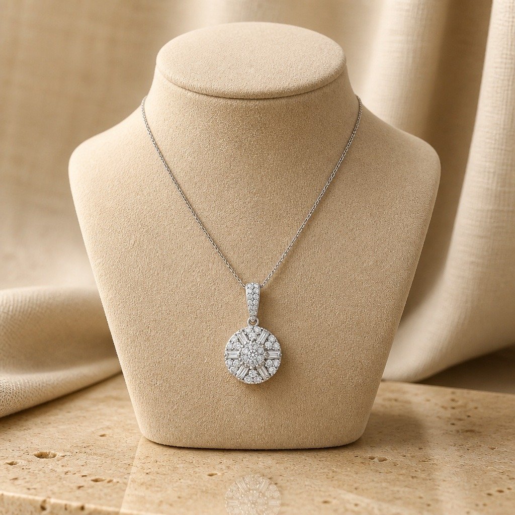 Rhodium Plated Moonbeam Pendant - Image 3