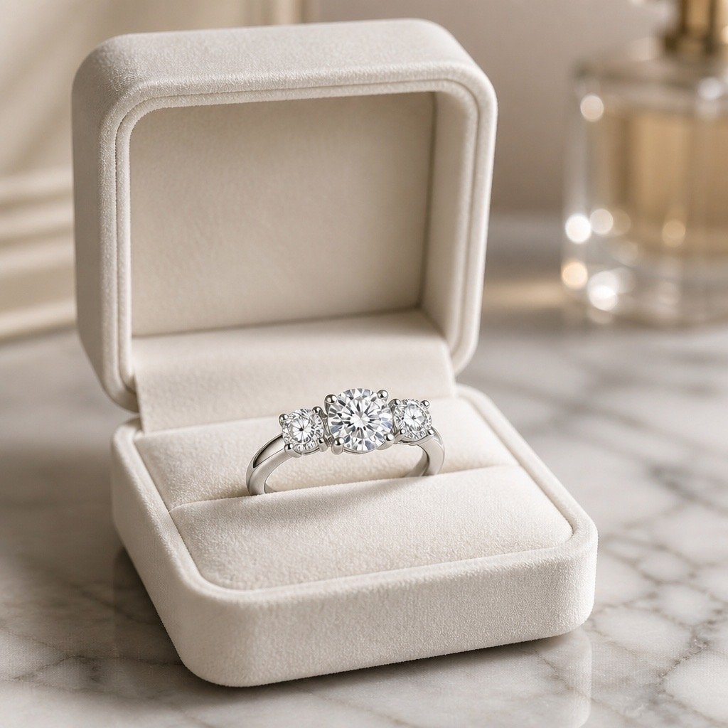 Three Moissanite Journey Ring - Image 3