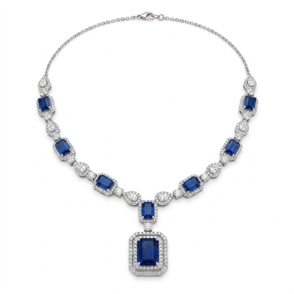 Evening Sky Blue Stone Necklace